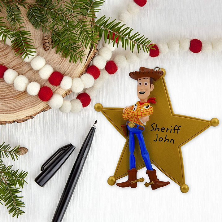 Disney/Pixar Toy Story Woody Sheriff's Badge Personalized Hallmark Ornament