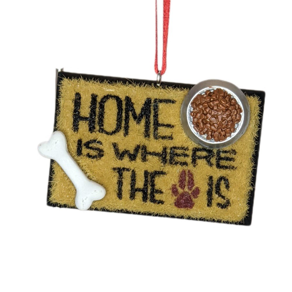 Dog Welcome Mat Tree Trimmer Ornament