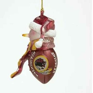 NFL Washington Redskins Striped Acrylic Snowman Football Ornament