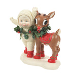 Snowbabies Wrapped Up With Rudolph Figurine