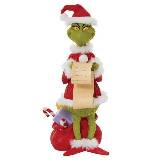 Dr. Seuss The Grinch Checking His List Figurine, 9"