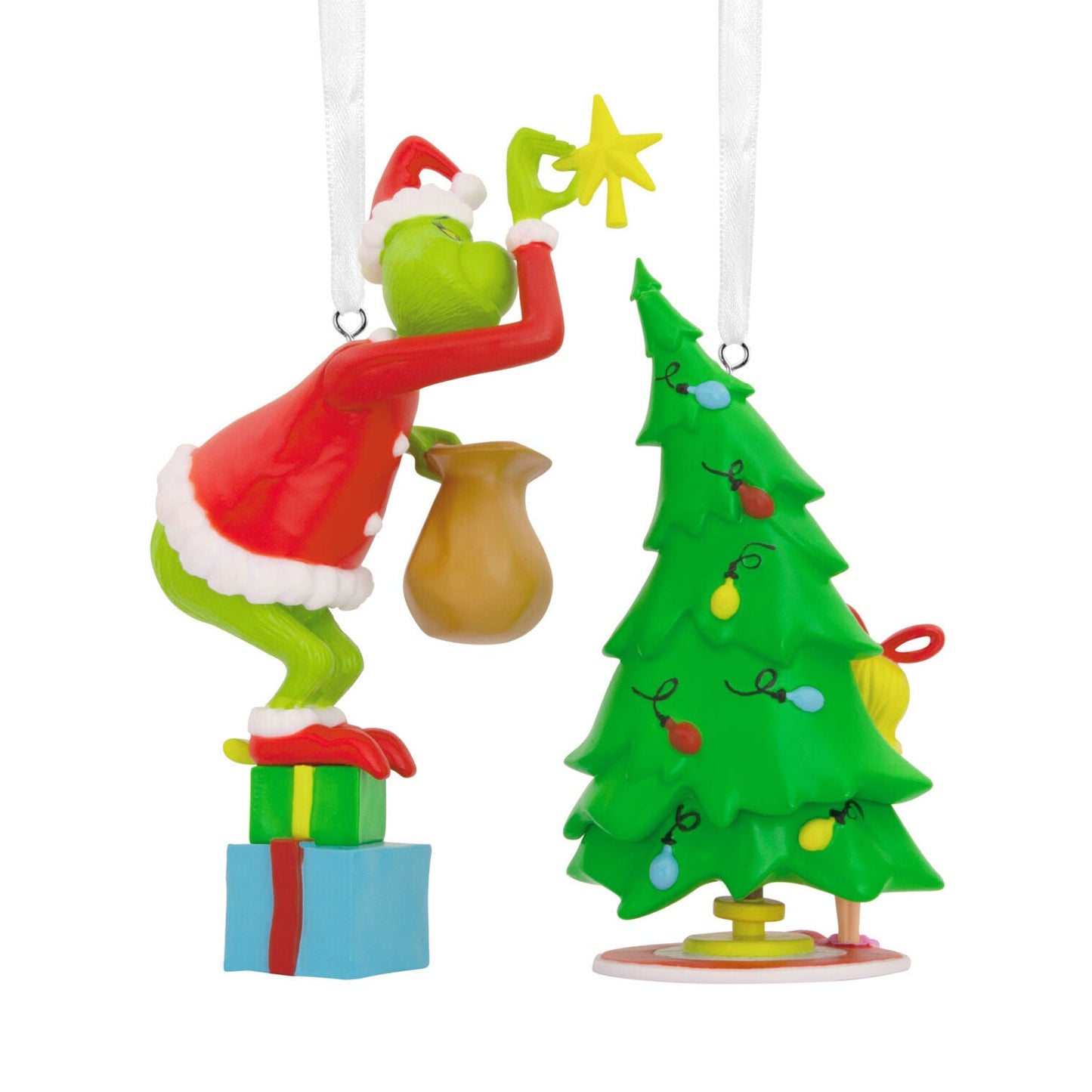 Dr. Seuss's How the Grinch Stole Christmas!™ Grinch and Cindy - Lou Who Hallmark Ornaments, Set of 2