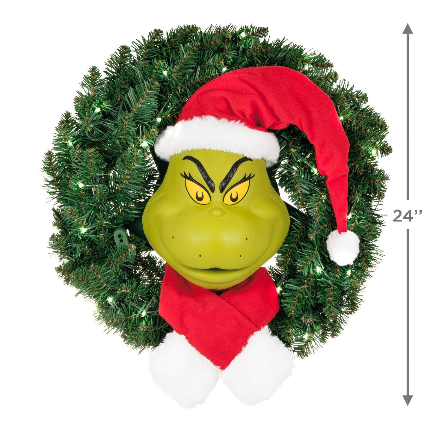 Dr. Seuss's How the Grinch Stole Christmas! The Grinch Wreath, Sound and Motion, 24”