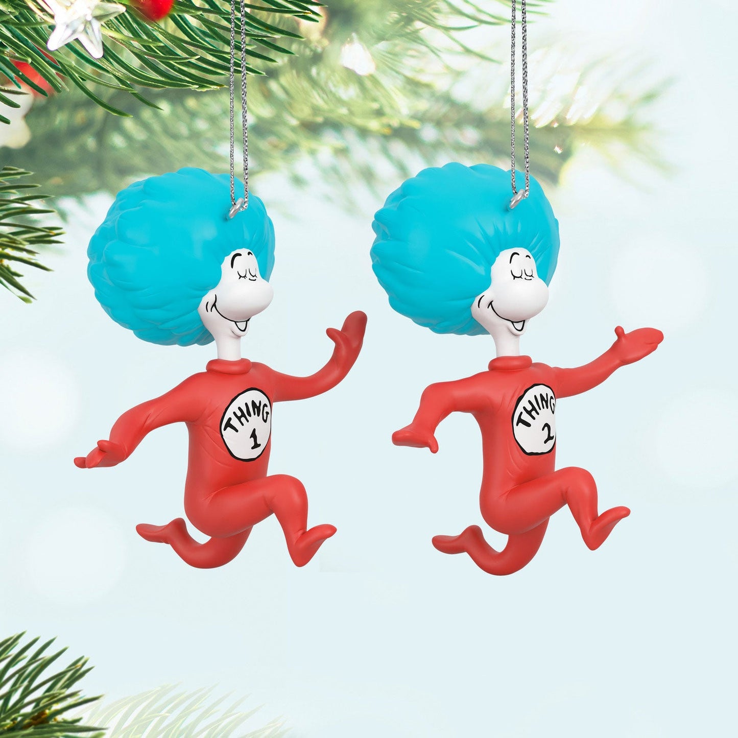 Dr. Seuss's The Cat in the Hat Thing One and Thing Two 2024 Keepsake Ornaments, Set of 2