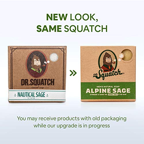 Dr. Squatch All Natural Bar Soap for Men with Zero Grit, Alpine Sage