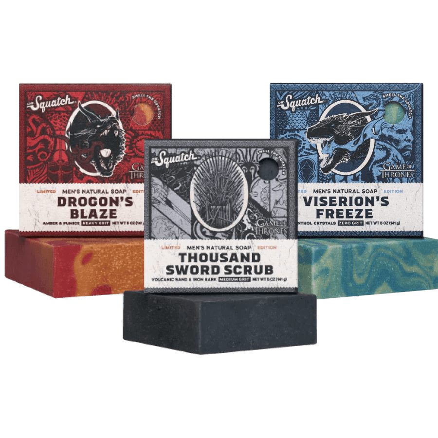 Dr. Squatch All Natural Soap, Game of Thrones Collection (Set of 3)