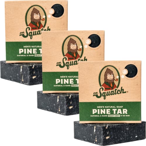 Dr. Squatch Bar Soap for Men, 3 Pack, Pine Tar