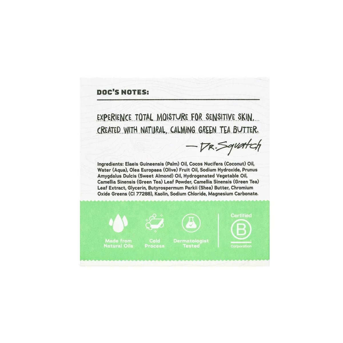 Dr. Squatch Men's All Natural Bar Soap - Total Moisture - Green Tea Butter