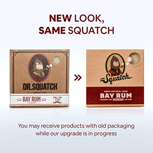 Dr. Squatch All Natural Bar Soap for Men with Zero Grit, Bay Rum