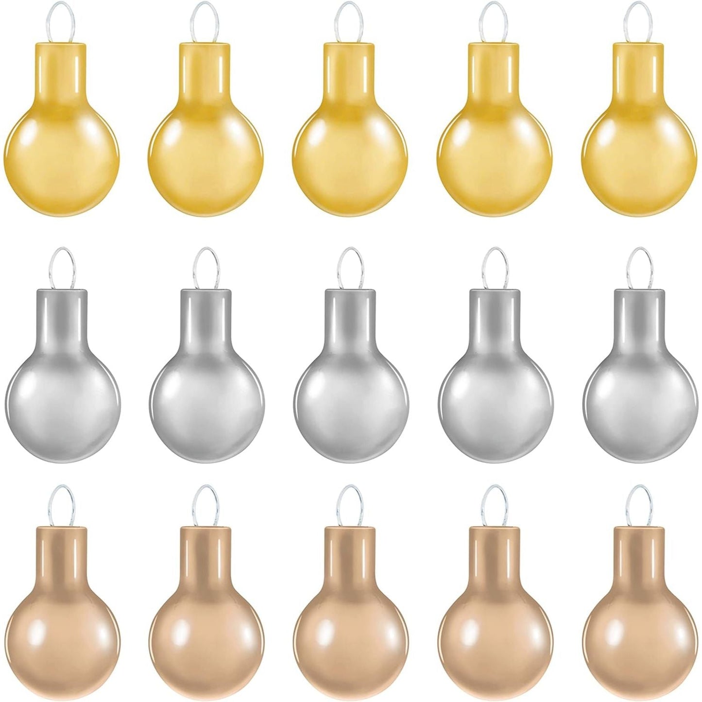 Elegant Gold, Champagne and Silver, Mini Glass Set of 15, Hallmark Keepsake Miniature Ornaments