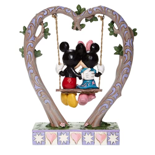 Enesco Disney Traditions by Jim Shore Mickey and Minnie Mouse on Heart Swing Figurine