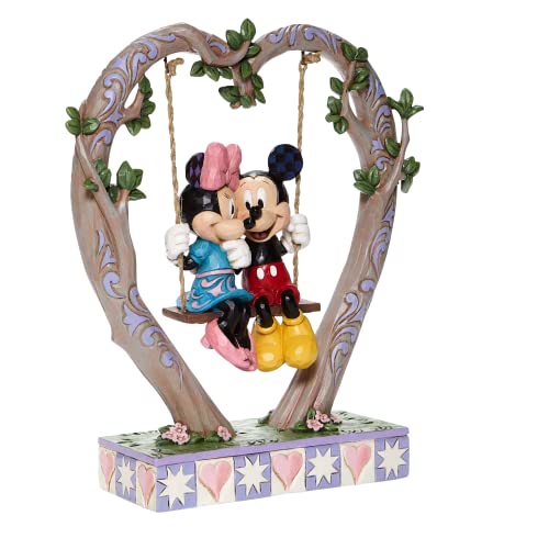 Enesco Disney Traditions by Jim Shore Mickey and Minnie Mouse on Heart Swing Figurine