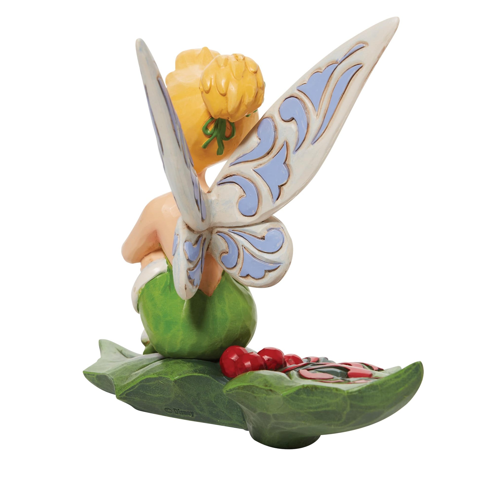 Enesco Jim Shore Disney Traditions Peter Pan Tinker Bell Sitting on Holly Figurine, 5 Inch, Multicolor