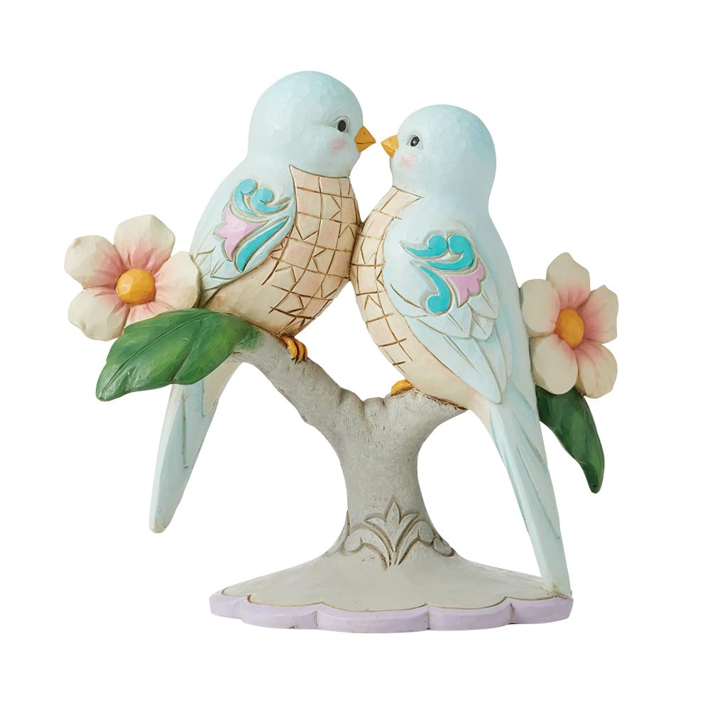 Enesco Jim Shore Heartwood Creek Lovebirds on Floral Branches Figurine, 6.3 Inch, Multicolor