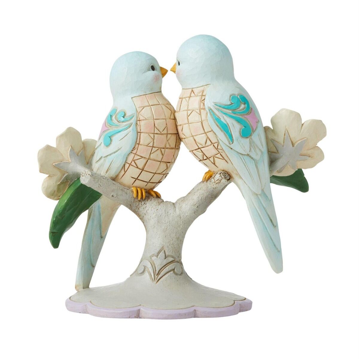 Enesco Jim Shore Heartwood Creek Lovebirds on Floral Branches Figurine, 6.3 Inch, Multicolor