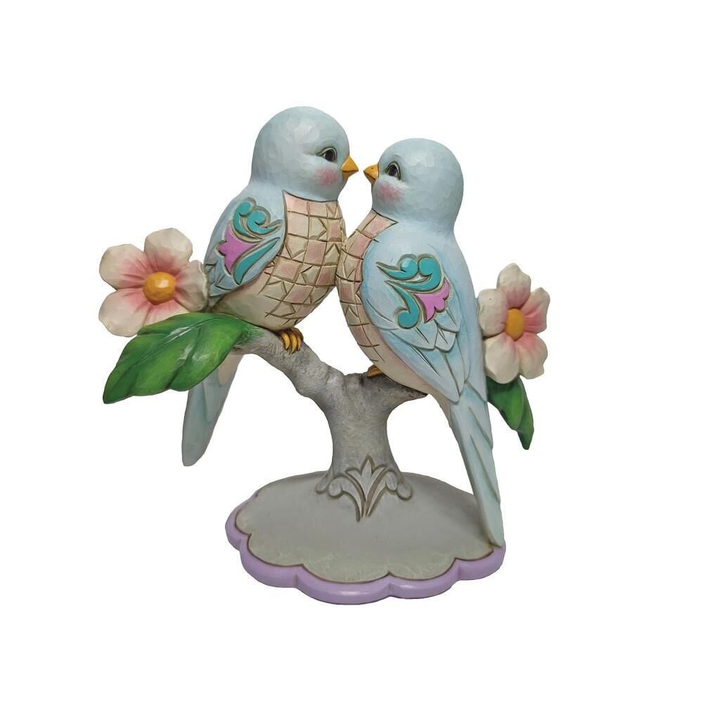 Enesco Jim Shore Heartwood Creek Lovebirds on Floral Branches Figurine, 6.3 Inch, Multicolor