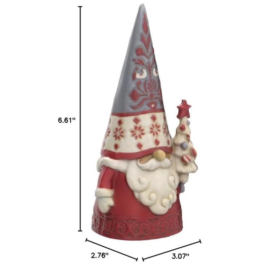 Enesco Jim Shore Heartwood Creek Nordic Noel Gnome with Tree Cozy Christmas Figurine, 6.61 Inch, Multicolor