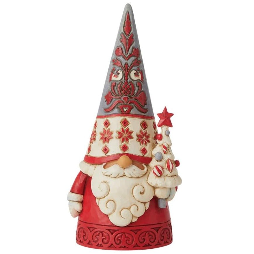 Enesco Jim Shore Heartwood Creek Nordic Noel Gnome with Tree Cozy Christmas Figurine, 6.61 Inch, Multicolor