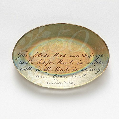 Enesco This is the Day by Gregg Gift 50th Anniversary Glass Plate, 5?ǥ