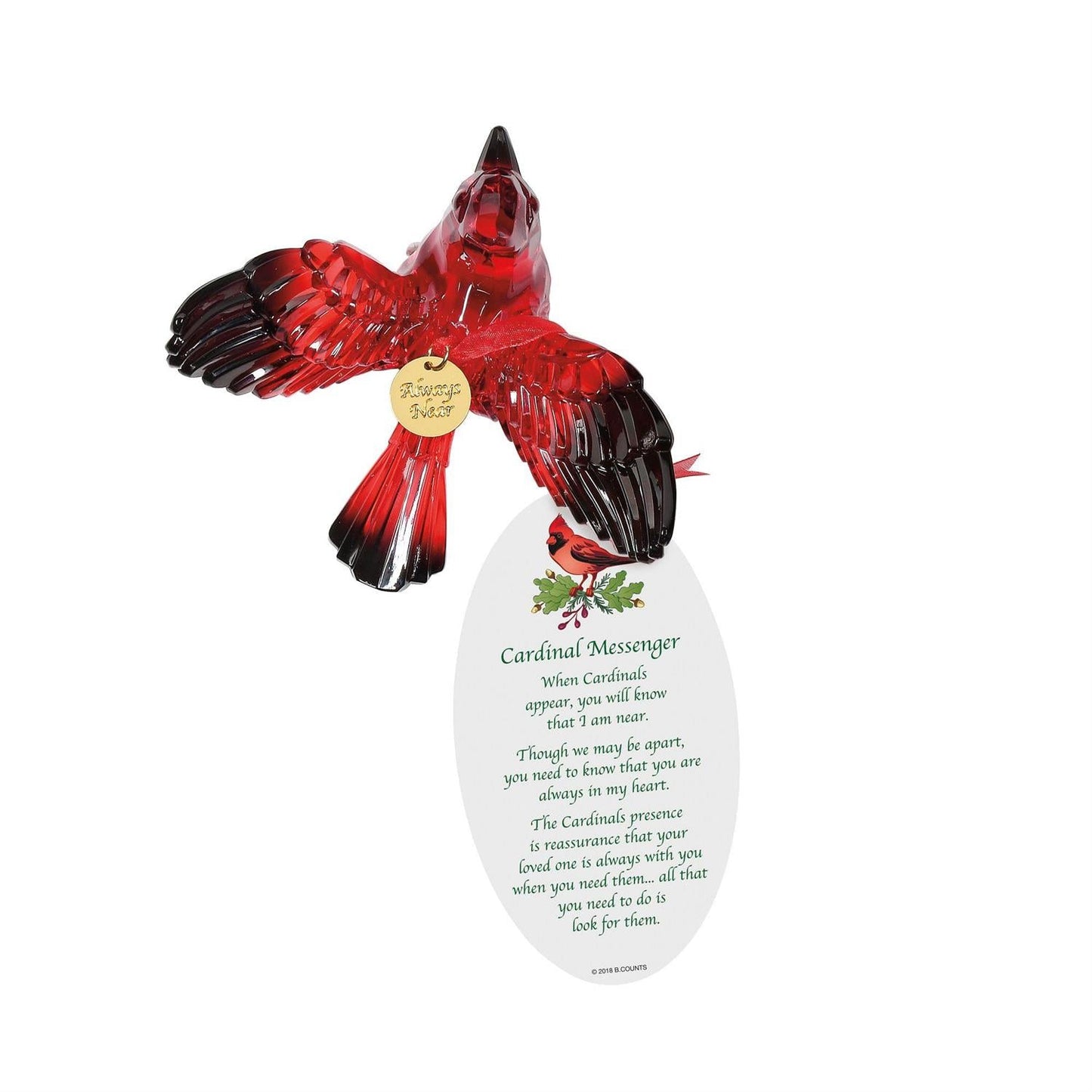 Facets Cardinal Ornament, 3"