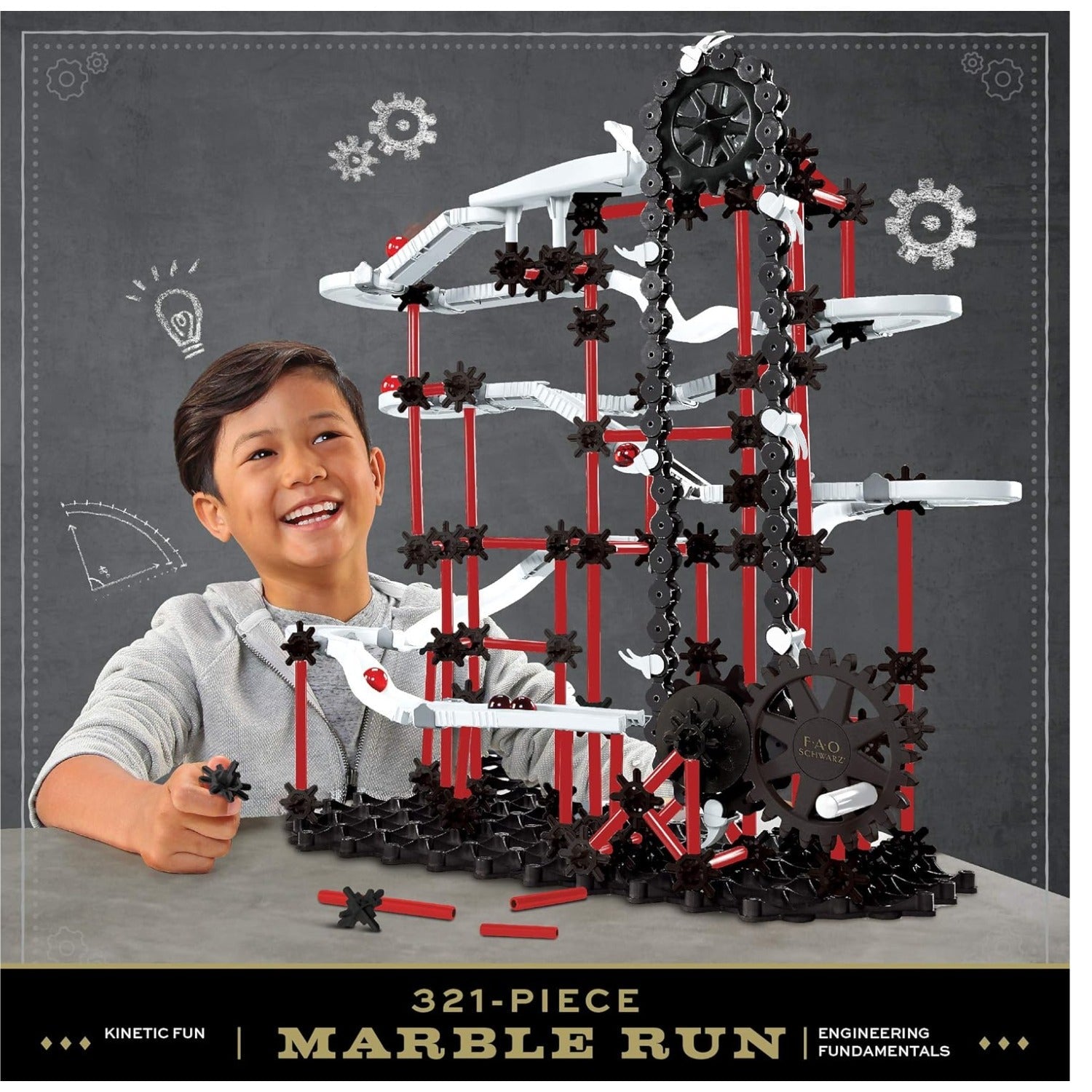 FAO Schwarz 321 - Piece Marble Run Construction and Building Kit for Kids