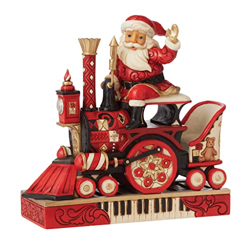 FAO Schwarz by Jim Shore Santa Riding Train Explore a World of Wonder Figurine, 7.68 Inch