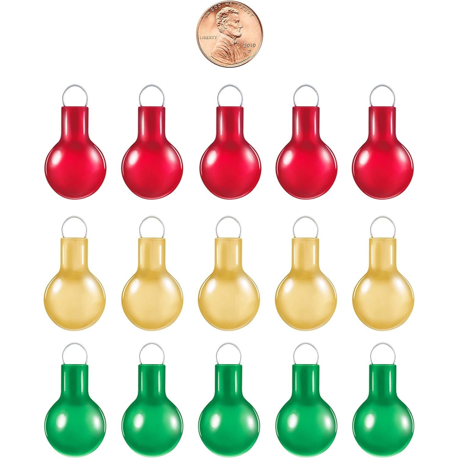 Festive Red, Gold and Green, Mini Glass Set of 15, Hallmark Keepsake Miniature Ornaments