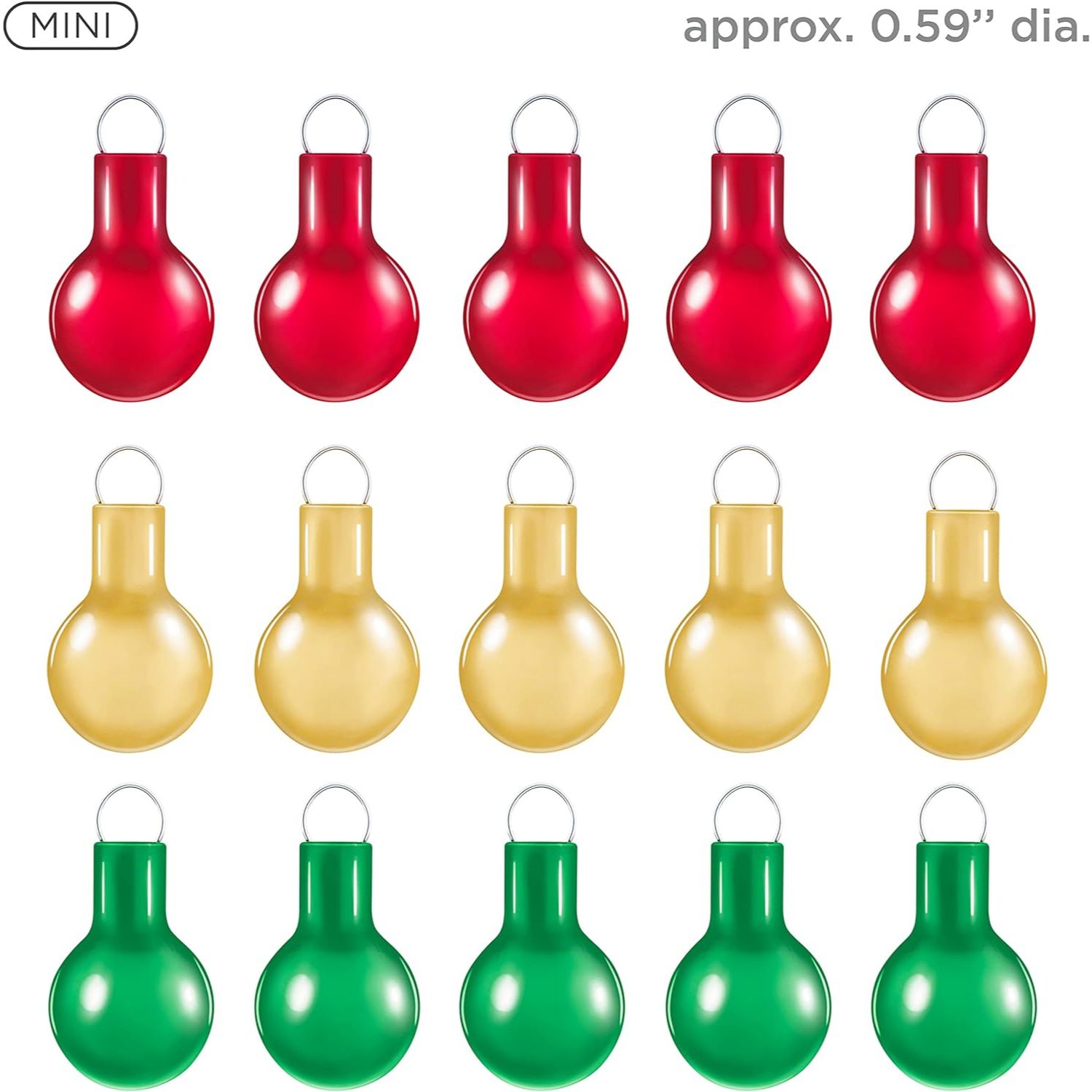 Festive Red, Gold and Green, Mini Glass Set of 15, Hallmark Keepsake Miniature Ornaments