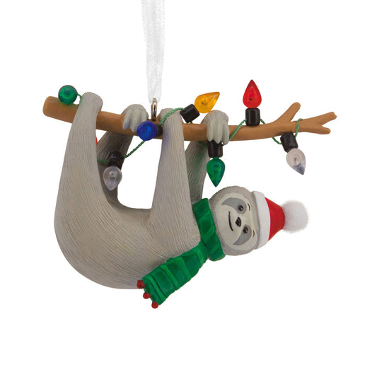 Festive Sloth on Tree Branch Hallmark Ornament