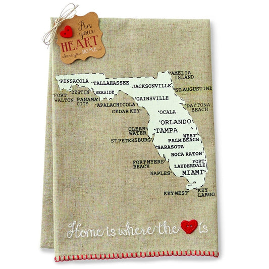 Florida Home Is Where the Heart Is Towel