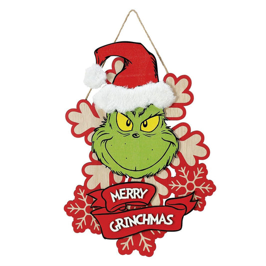 Flourish Grinch Door Hanger Decor, 14" H