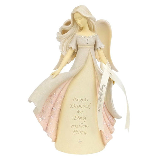 Foundations 40th Birthday Angel Figurine, 7.6"