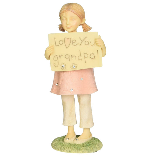 Foundations Love You Grandpa Girl Mini Figurine