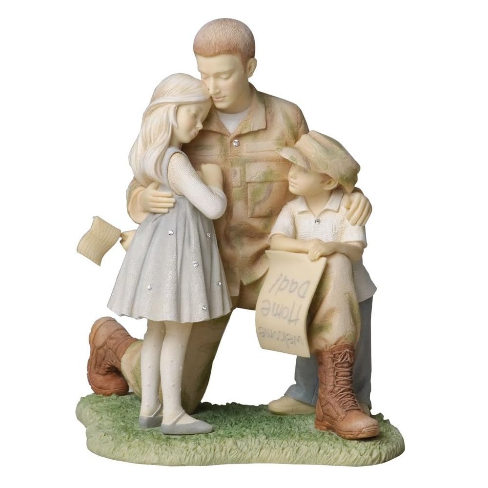 Foundations Soldier Coming Home to Family Figurine, 6.5"