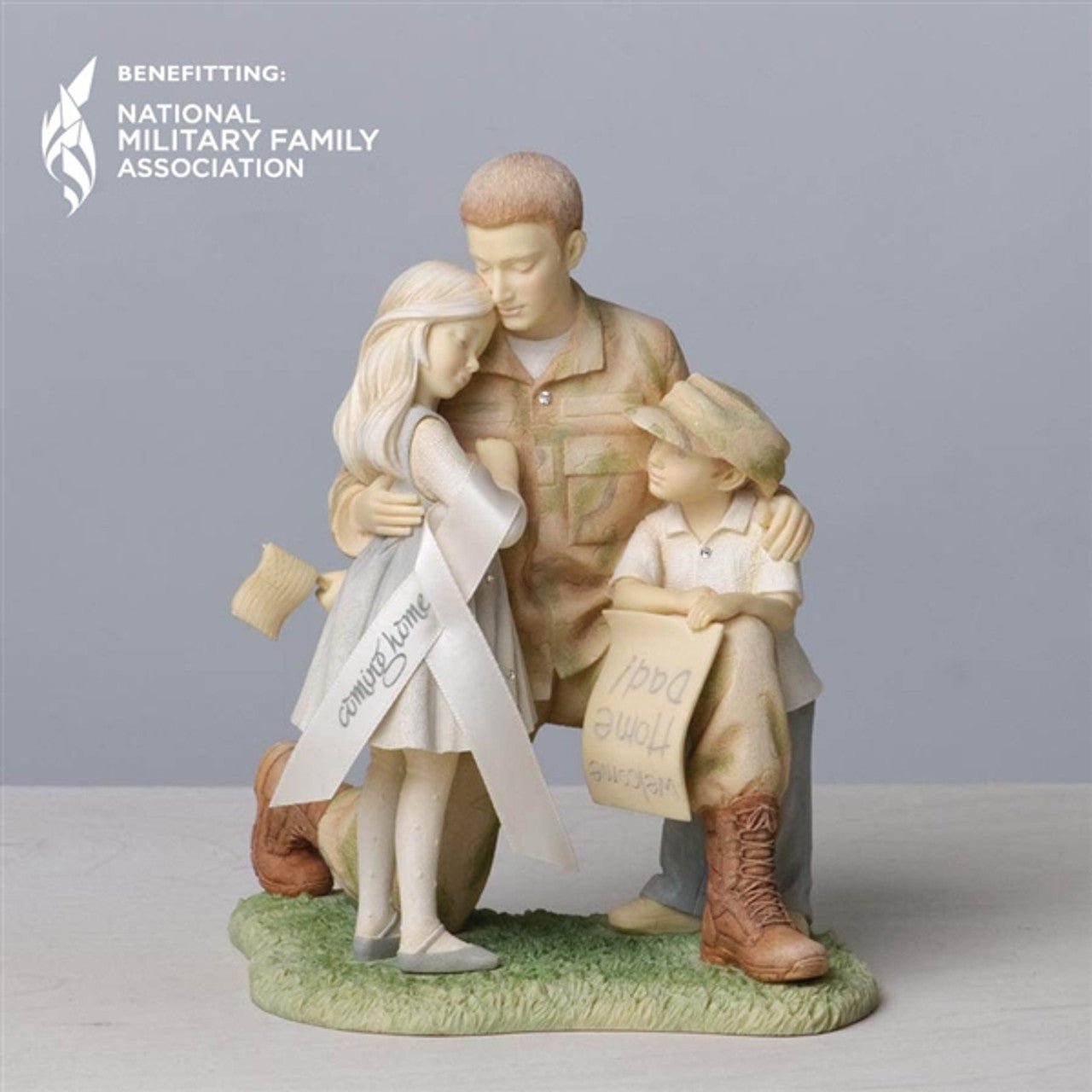 Foundations Soldier Coming Home to Family Figurine, 6.5"