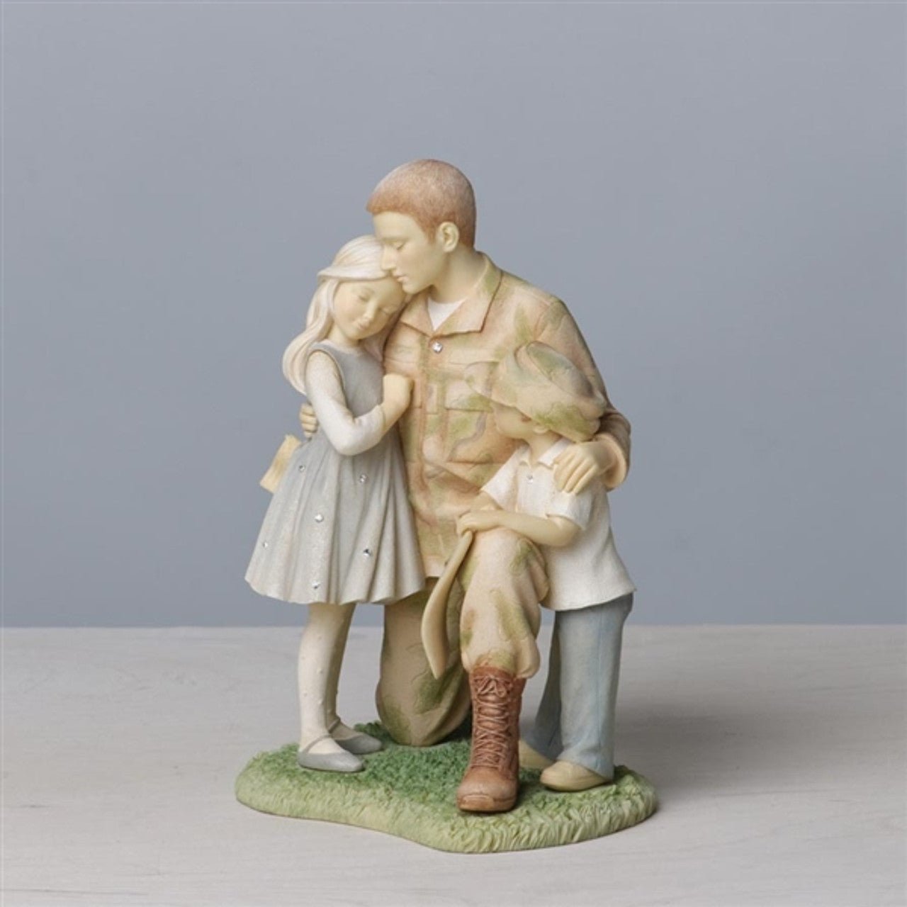 Foundations Soldier Coming Home to Family Figurine, 6.5"