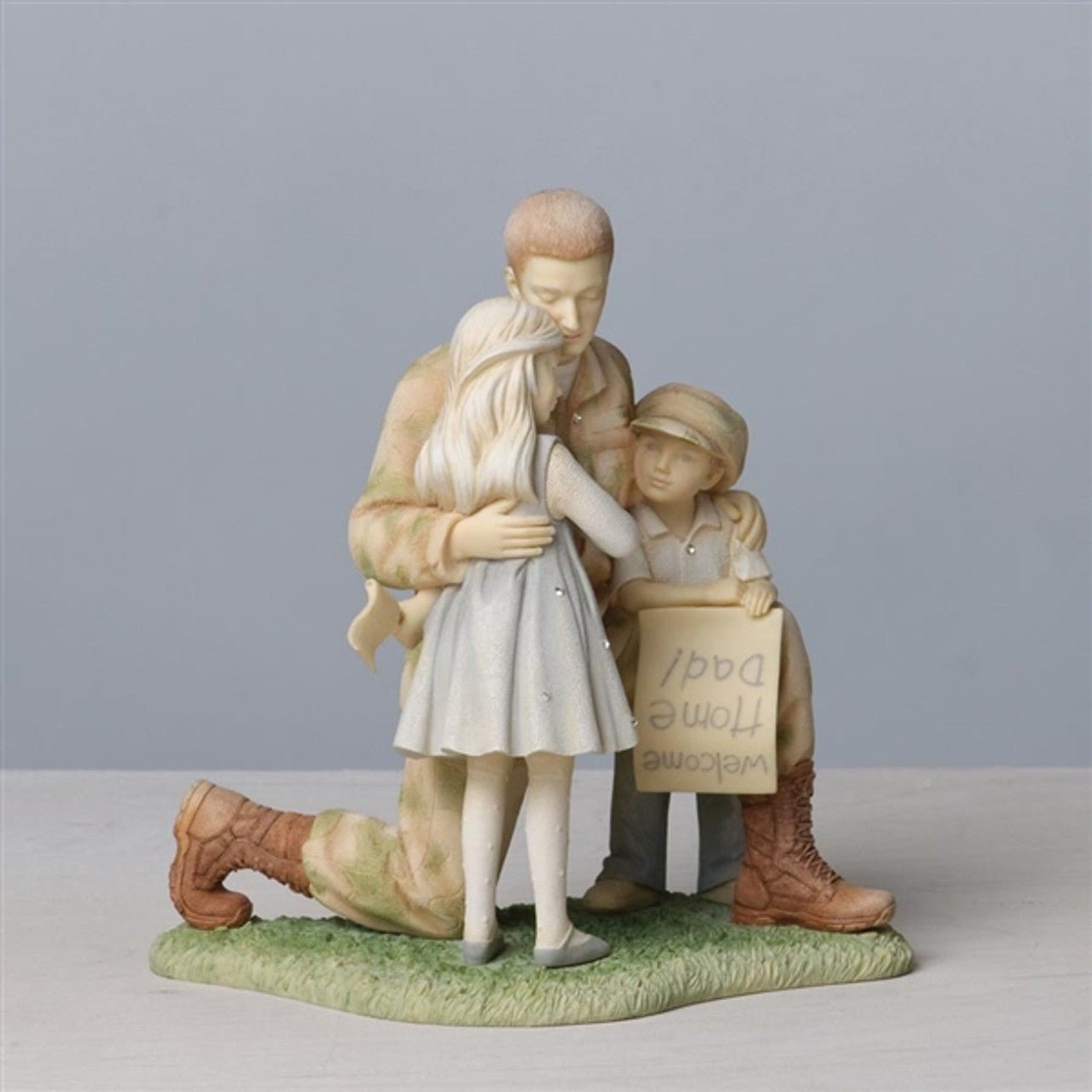 Foundations Soldier Coming Home to Family Figurine, 6.5"