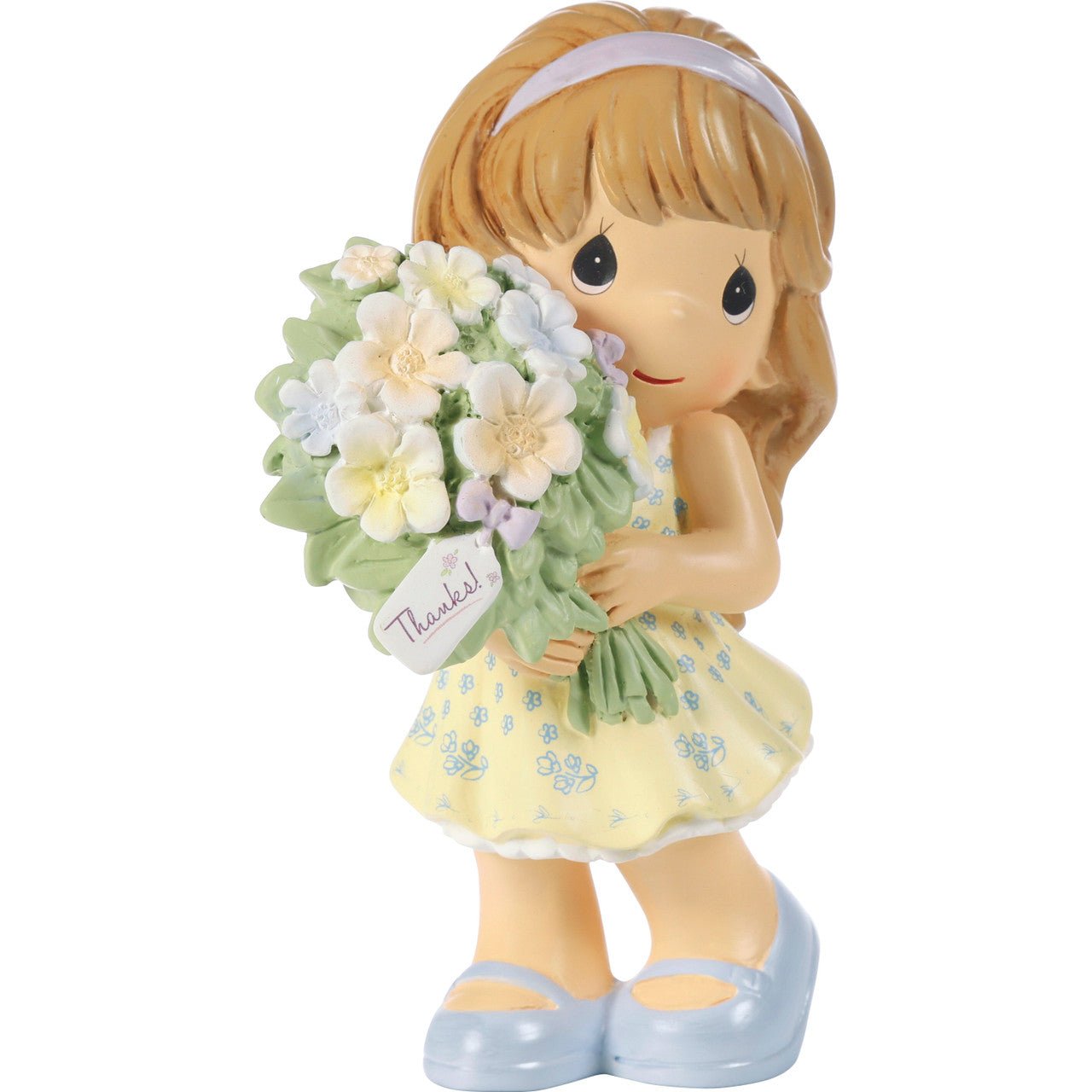 Girl Holding Bouquet of Flowers Figurine