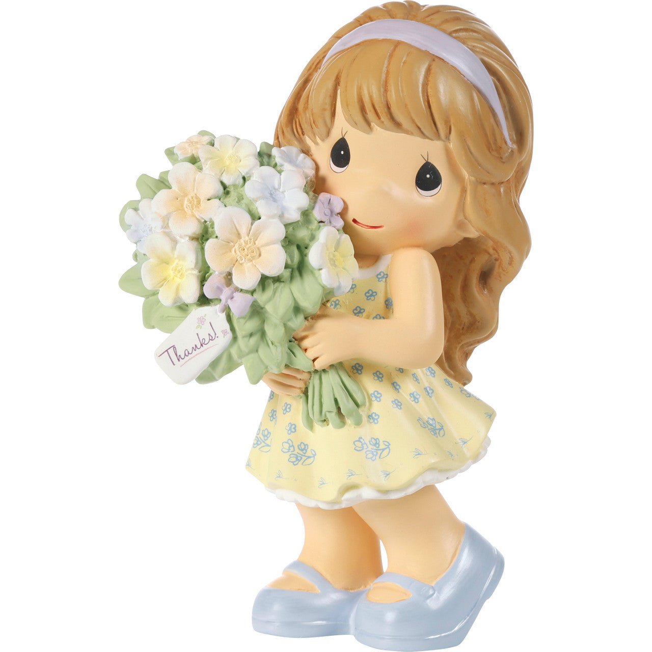 Girl Holding Bouquet of Flowers Figurine