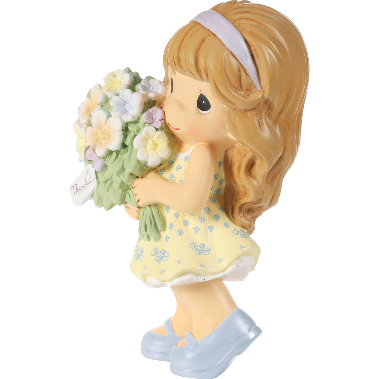 Girl Holding Bouquet of Flowers Figurine