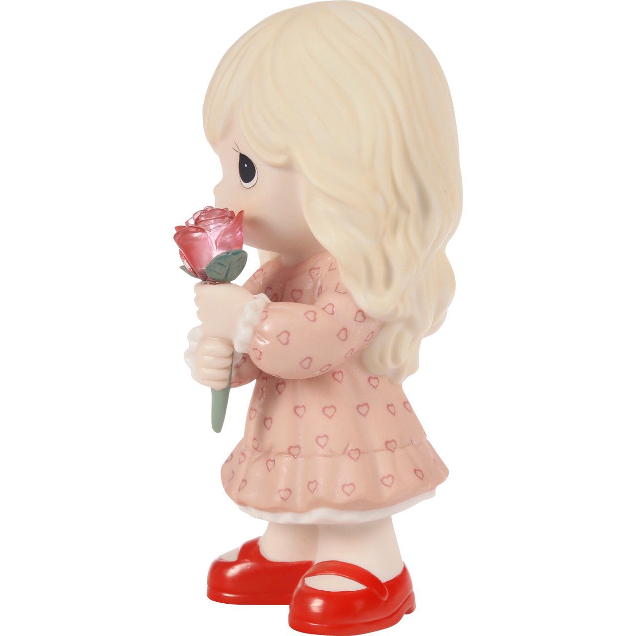 Girl Holding Rose Figurine