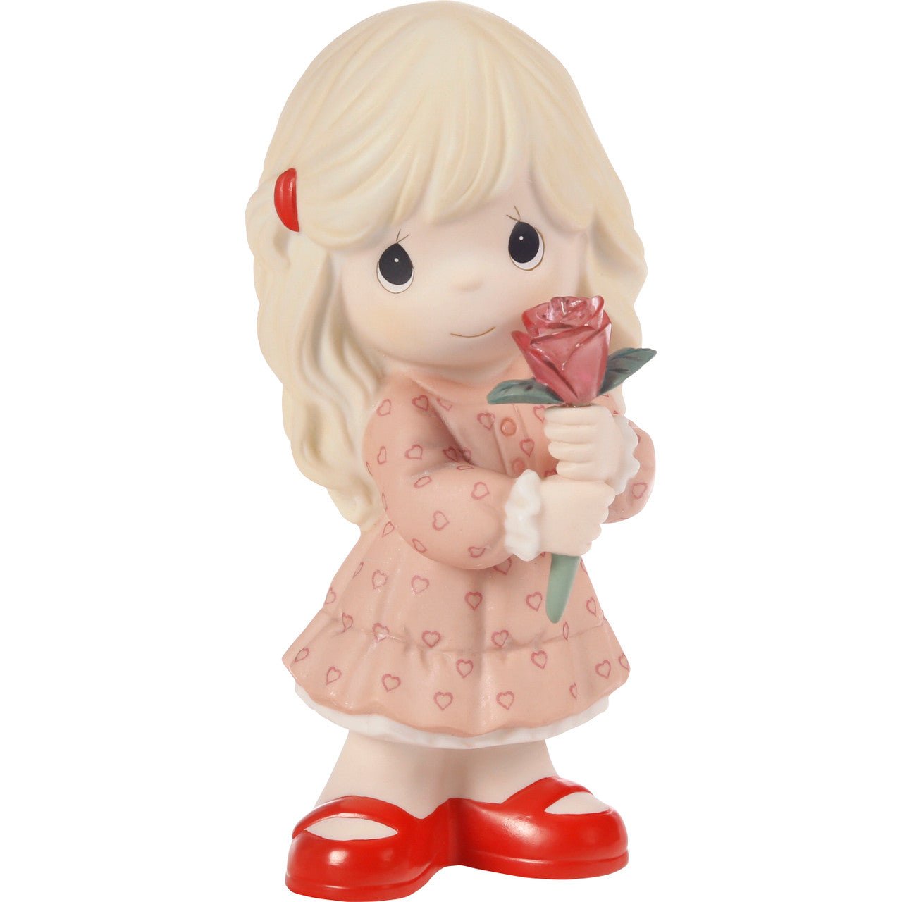 Girl Holding Rose Figurine