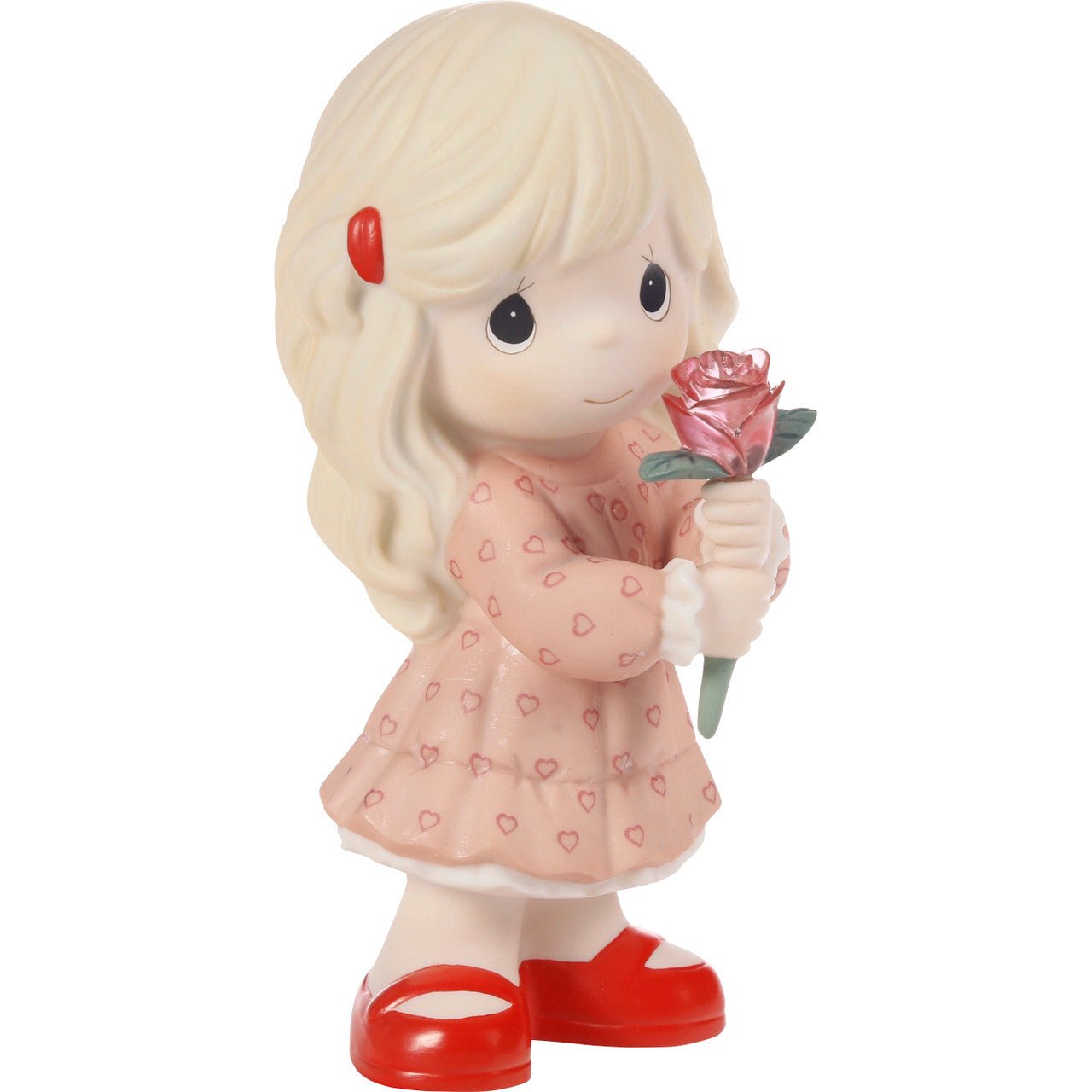 Girl Holding Rose Figurine