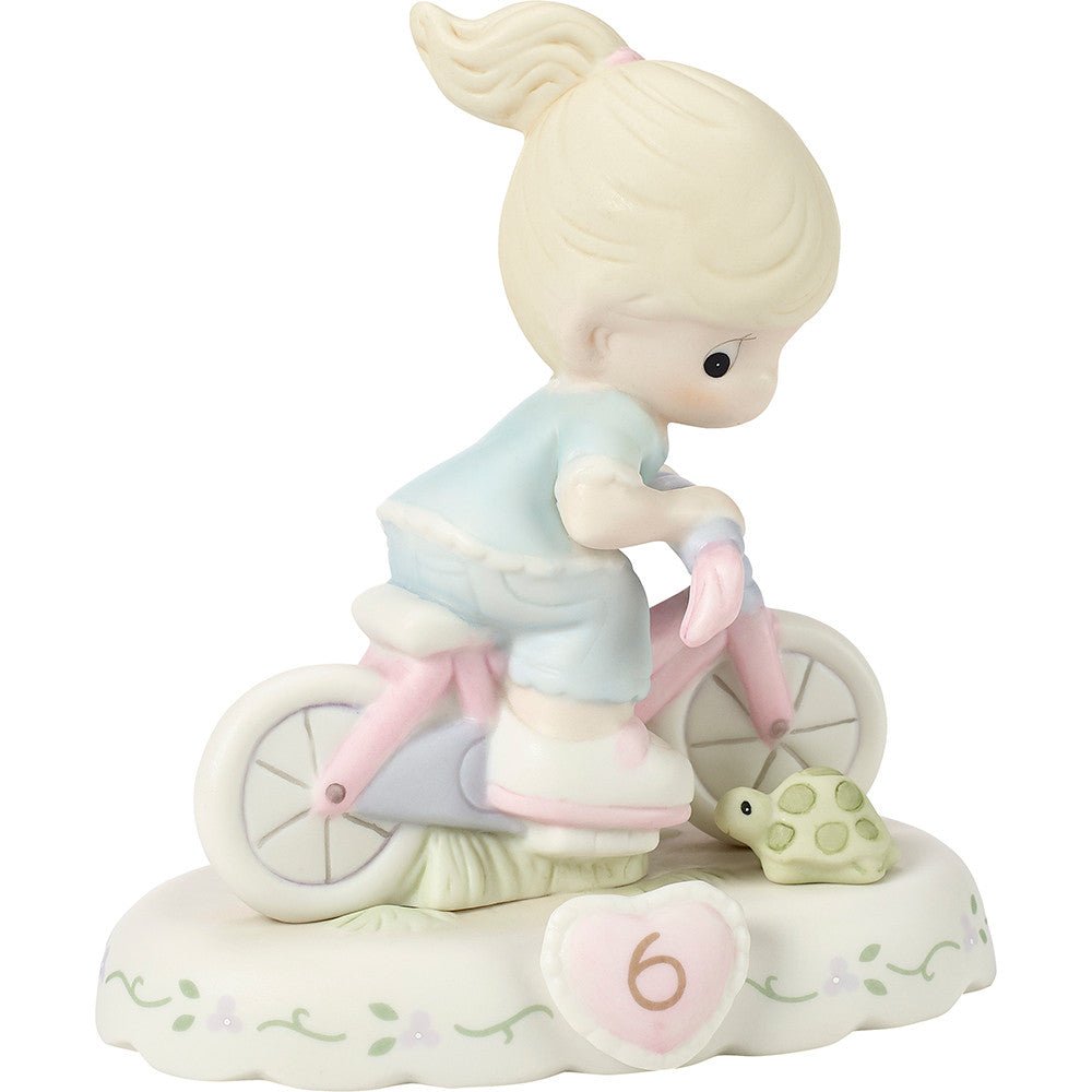 Girl On Bicycle Age 6 Figurine, Blonde