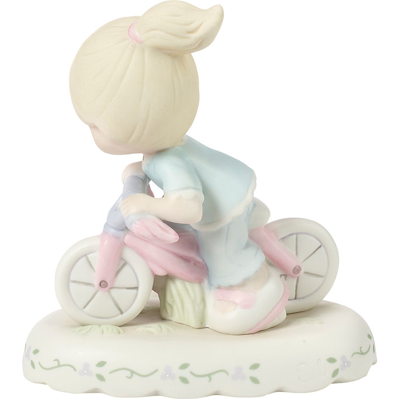 Girl On Bicycle Age 6 Figurine, Blonde