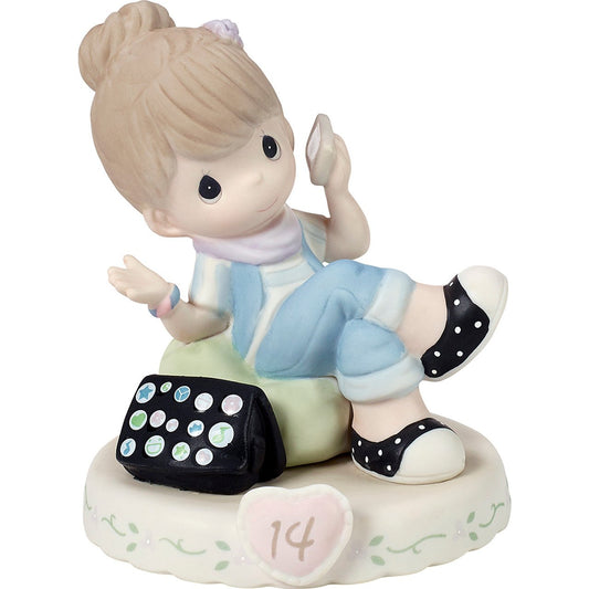 Girl On Phone Age 14 Figurine