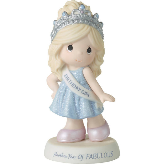 Girl Wearing Birthday Sash And Tiara Figurine