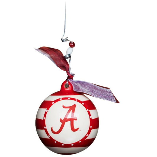 Glory Haus Alabama Stripe Ball Ornament, 4 - Inch