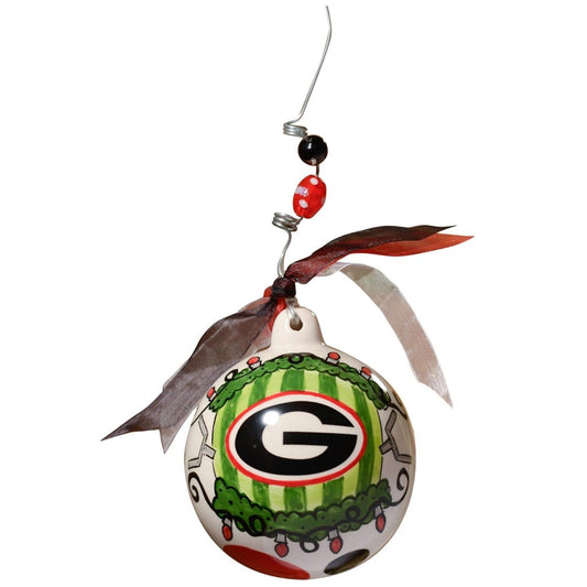 Glory Haus Georgia Between the Hedges Ball Ornament, 4 - Inch
