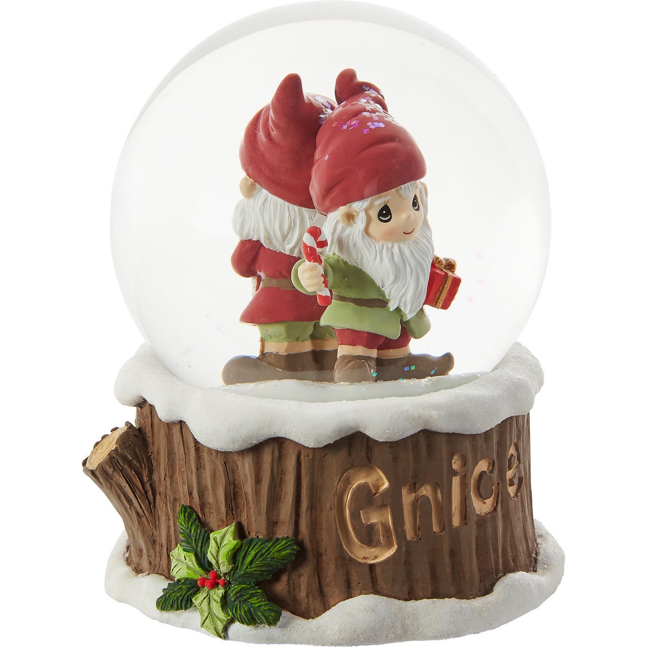 Gnaughty Or Gnice Musical Snow Globe